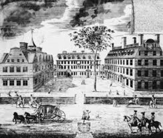 Harvard College founded in Massachusetts