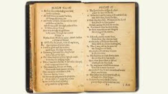 First book printed in the colonies: the Bay Psalm Book