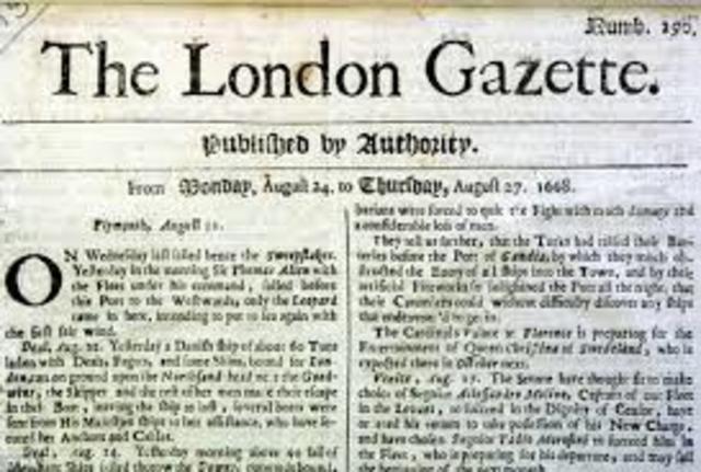 First English newspaper published
