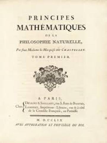 Emilie du Chatalet translated Newton's work from Latin into French