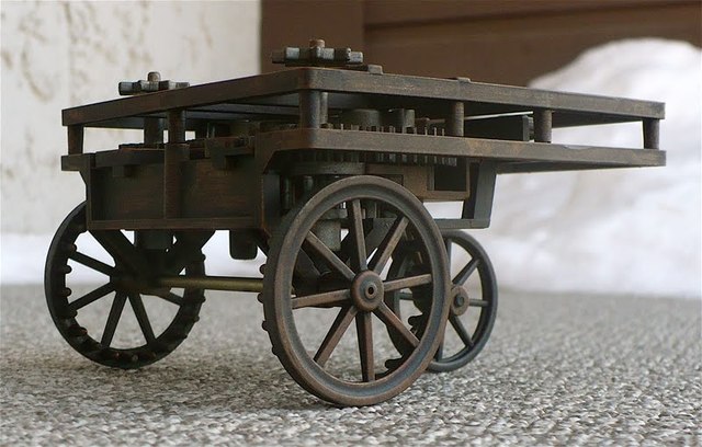 Leonardo Da Vinci invents the first self propelled car