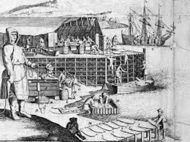 L'arrivée des pêcheurs basques, normands et bretons en Amérique