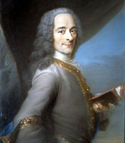 Francois- Marie Arouet changed his name to voltaire and goes on to champion individual freedoms