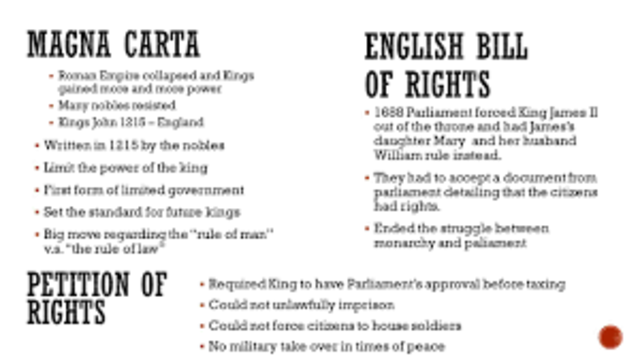 Montesquieu published on the spirit of laws - detailing separation of powers in the government