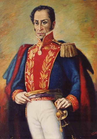 Bolivar y las guerrillas patriotas.