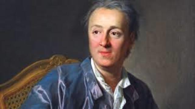 Denis diderot published the first volume of the encyclopedia - a collection of enlightened thinkers work