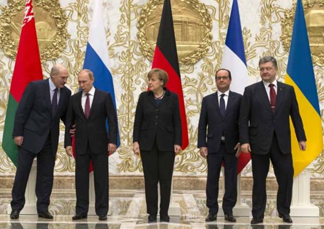 World leaders meeting in Minsk, Belarus, to discuss the cease fire and conflict involving Cram