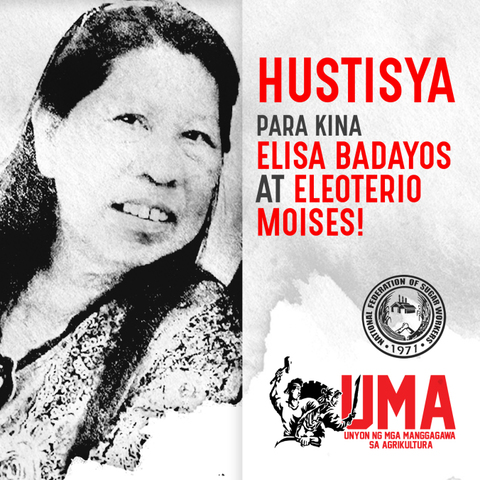 Human Rights Defender Elisa Badayos and Farmer Elioterio Moises