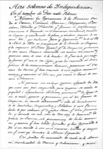 ☻ Declaración de Independencia de Venezuela