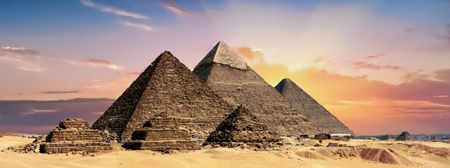 Pyramids at Giza Built