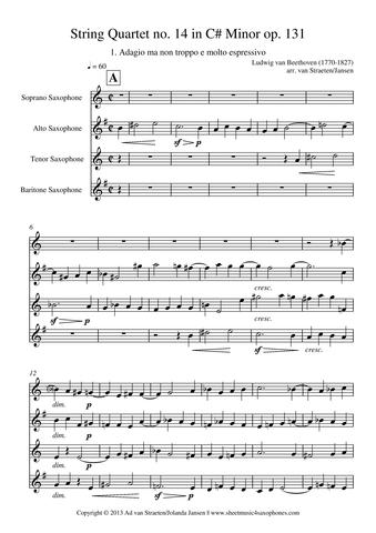 Beethoven's "String Quartet No. 14" debuts