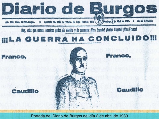 Declaracion de Franco en Burgos de fin de la guerra