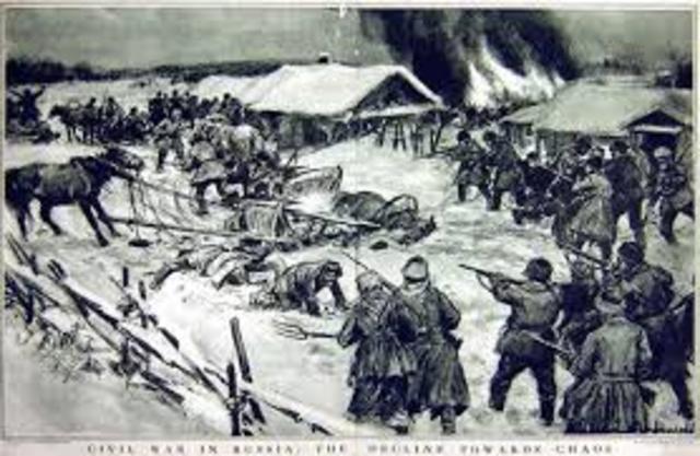 Russian civil war begins
