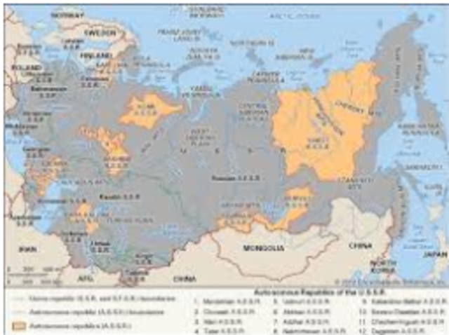 The Union of Soviet Socialist Republics (U.S.S.R.) established