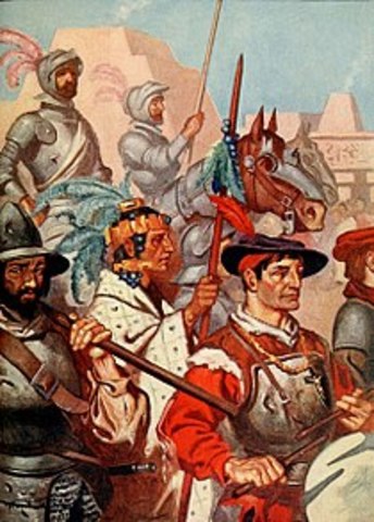 Spanish Conquistadors reach the Americas