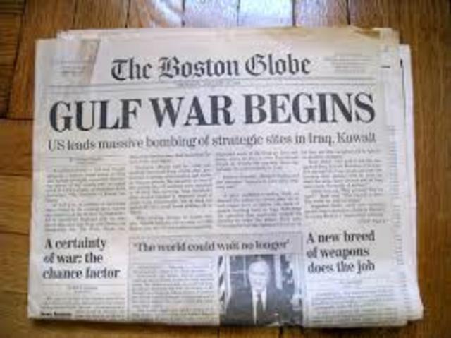 The Persian Gulf War begins
