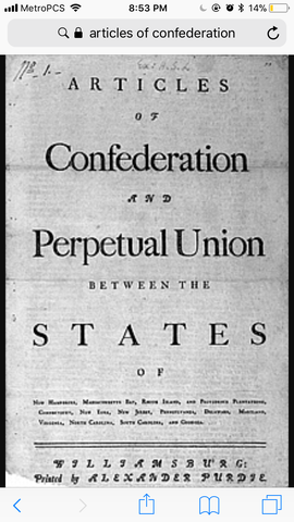 Unit 3 Articles of confederation