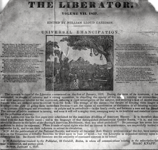 William Garrison Publishes The Liberator (Red)