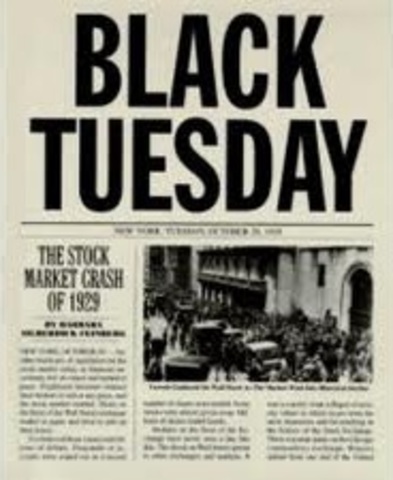 Stock Market Crashes “Black Tuesday”