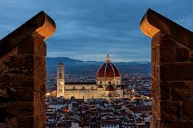 Brunelleschi works on dome of Florence Cathedral