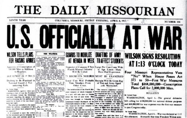 USA declares war on Germany