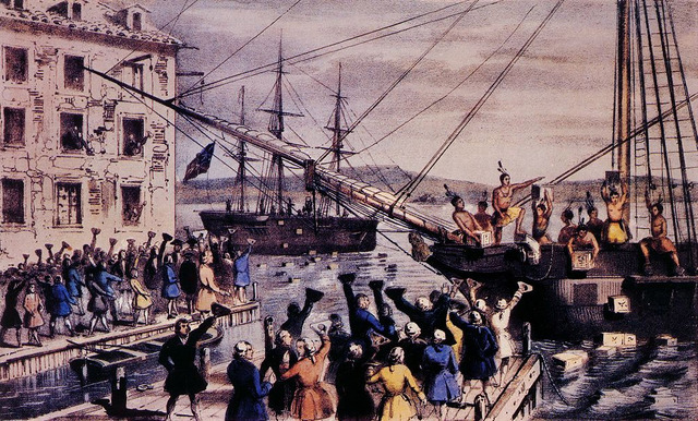 What were the events that led up the Boston Tea Party?