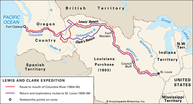 Lewis and Clark Expedition leaves St. Louis, Missouri, on a mission to explore the Northwest from the Mississippi River to the Pacific Ocean.