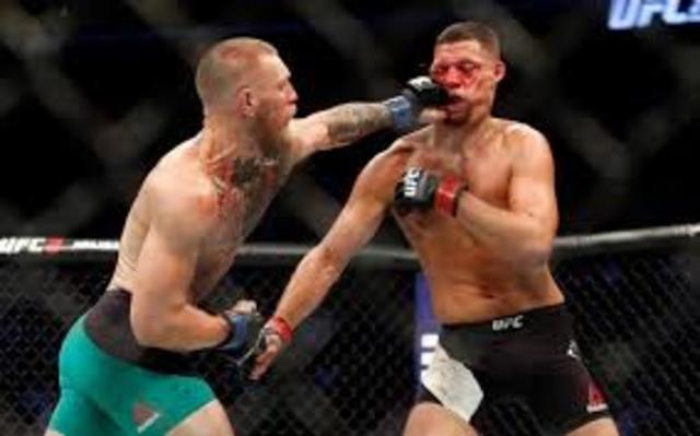 mcgregoir gets his rematch and defeats Nate Diaz vie split decision after 5 rounds.