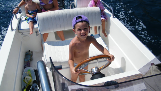 I drove the rubber boat