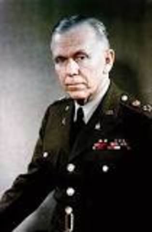 General George C. Marshall announces the Marshall Plan.