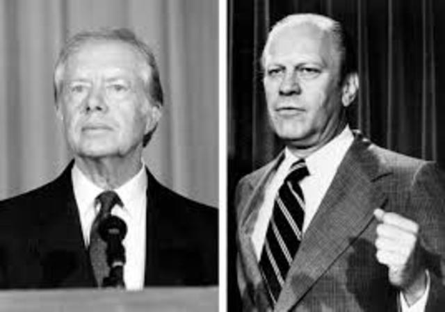 Jimmy Carter defeats Gerald Ford in presidential elections.
