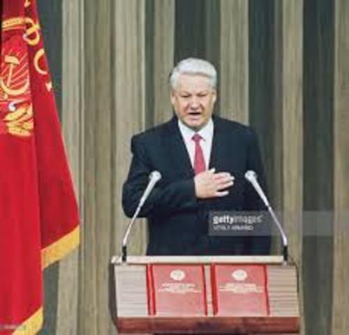 Boris Yeltsin elected to presidency of Russia
