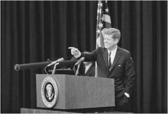 President Kennedy gives a televised speech to the nation.