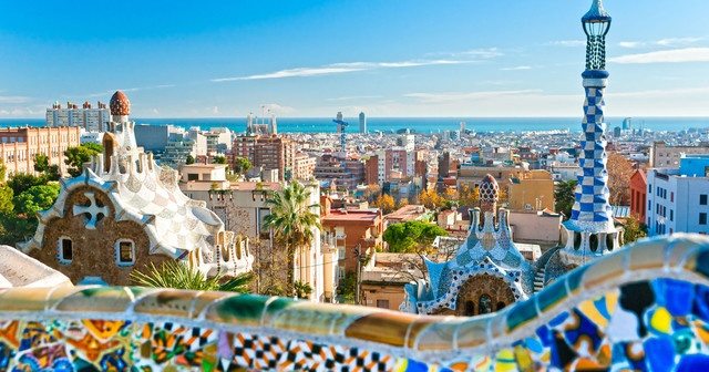 Parque Güell en Barcelona, España
