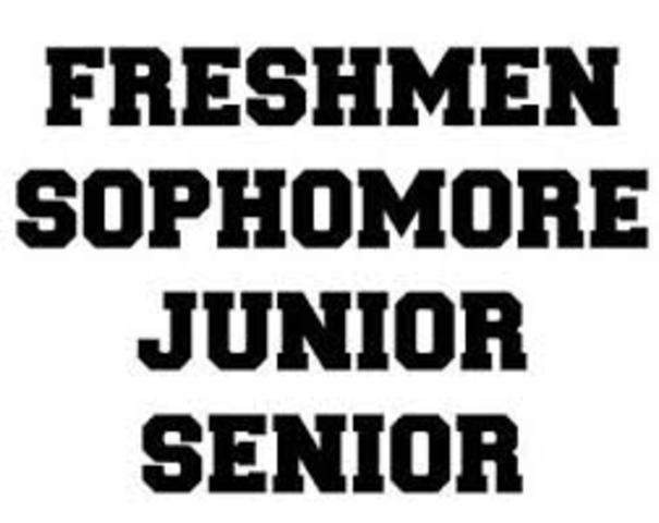 Freshmen, Sophomore, Junior, Senior