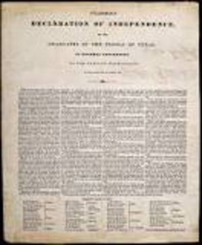 Texas declared Independence from Mexico