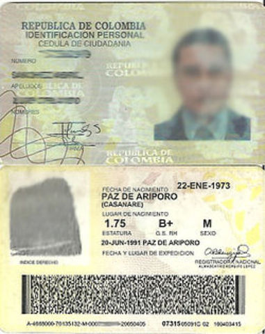 Orden de incluir el tipo sanguíneo en la cedula y demas documentos de identidad