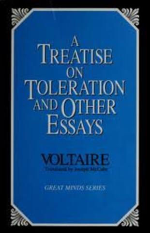 voltaire publishes treaties on toleration