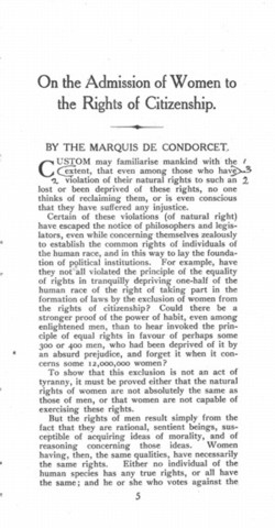 Condorcet publishes a treatise
