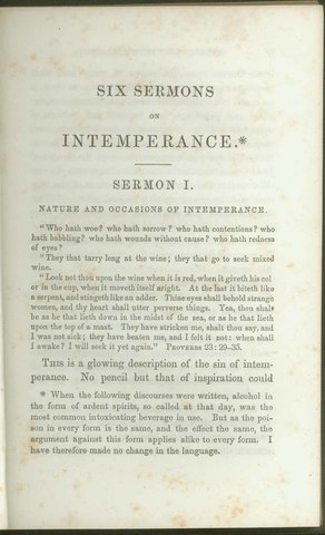 Lyman Beecher Delivered his "six Sermons on Intemperance."