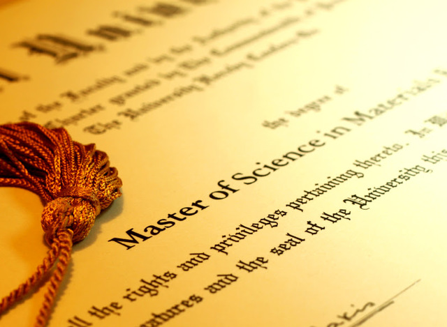 Receives Master's Degree