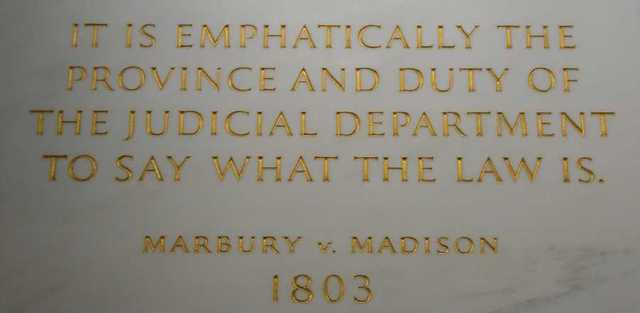Marbury V Madison, a landmark case by the U.S Supreme Court, announces for the first time the principle that a court may declare an act of congress void if it is inconsistent with the Constitution.