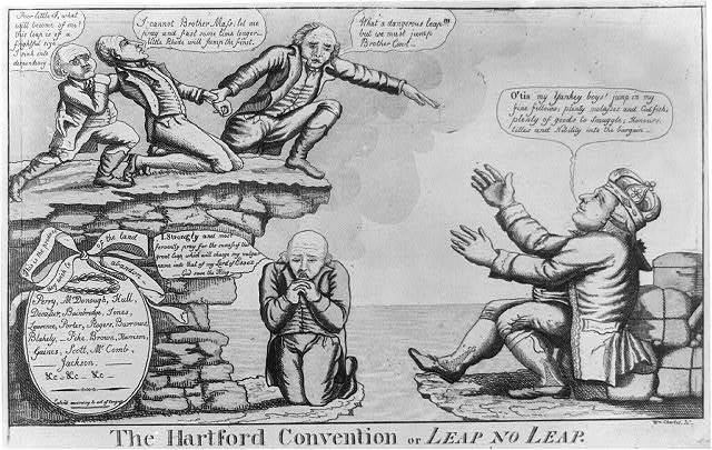 Hartford Convention consisted of delegates from the states of Connecticut, Rhode Island, Massachusetts, New Hampshire, and Vermont gathering at Hartford, Connecticut, to discuss their grievances