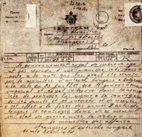 Declaration of war against Austria