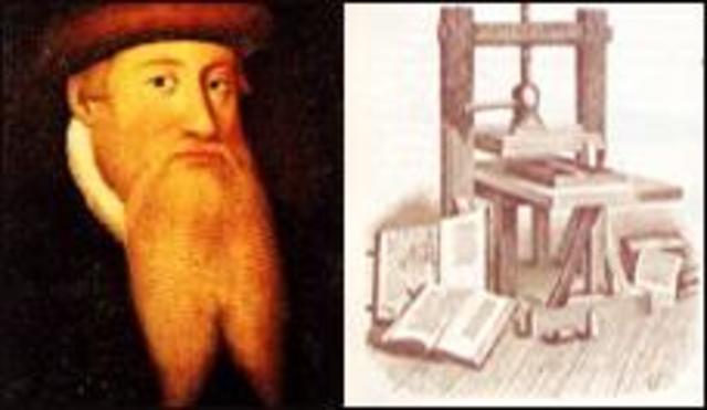 Invención de la Imprenta por Gutenberg.