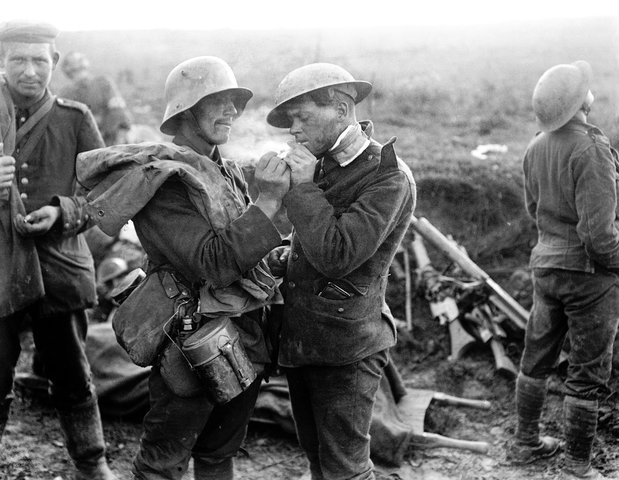 Cigarettes became popular in World War One