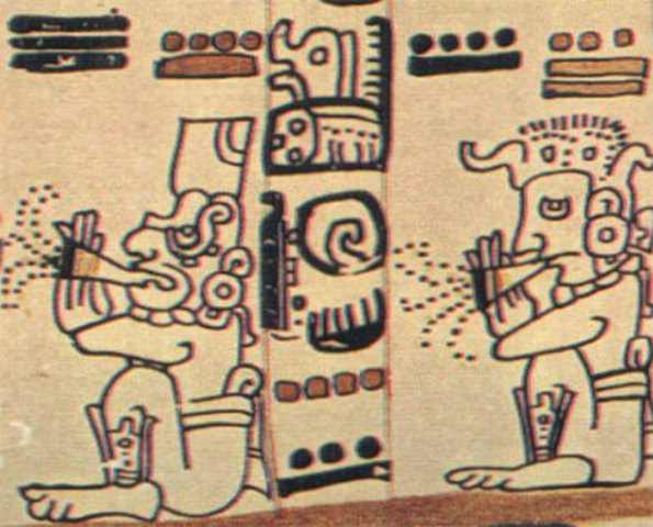 Smoking Maya-indians