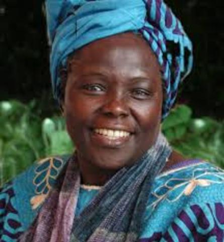 Kenyan ecologist Wangari Maathai wins the Nobel Peace Prize