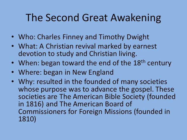 Second Great Awakening Began