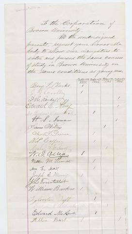 Brown’s college for Women admits first student